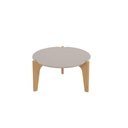 Ver imagem 2 de Mesa de Centro Caribe 55cm P/ Decoração e Utilidades - Off White Perolizado/freijo
