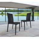 Ver imagem 6 de Kit 2 Cadeiras Rattan Preta em Pp para Restaurantes Sala de Jantar Cozinha Área Externa Ecomhome