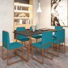 Conjunto Duas Cadeiras Sala Jantar Barcelona Base Bronze:azul Turquesa - 2