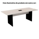 Ver imagem 4 de Mesa de Reunião com Caixa de Tomada 200 x 90 cm Pé Painel PE25 MDP Noce Naturalle Base Preta