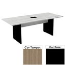Ver imagem 1 de Mesa de Reunião com Caixa de Tomada 200 x 90 cm Pé Painel PE25 MDP Noce Naturalle Base Preta