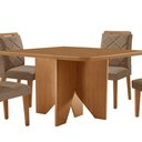 Ver imagem 7 de Mesa Evora 90 Mdf Canto Copo e com 4 Cadeiras Melissa Veludo Capuccino Naturalle