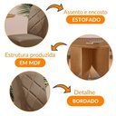 Ver imagem 6 de Mesa Evora 90 Mdf Canto Copo e com 4 Cadeiras Melissa Veludo Capuccino Naturalle