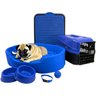 Kit Pet Médio Cama Europa Sanitário Transporte Acessórios - Azul - 1