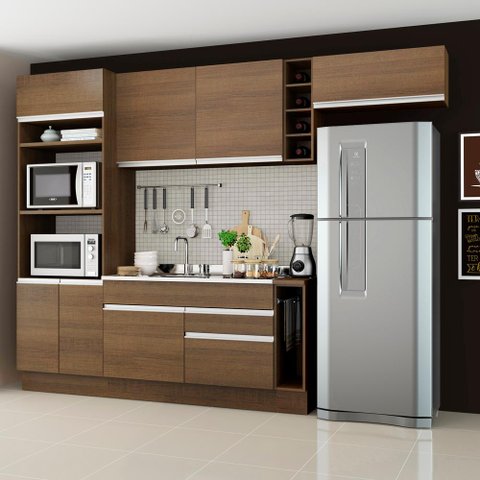 Armário de Cozinha Completa 290cm Rustic Safira Madesa 04