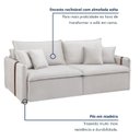 Ver imagem 4 de Sofá Cama Retrátil e Reclinável 2 Lugares Pés Madeira Maciça 200cm Windson Yescasa