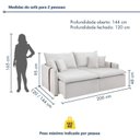 Ver imagem 3 de Sofá Cama Retrátil e Reclinável 2 Lugares Pés Madeira Maciça 200cm Windson Yescasa