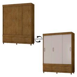 Guarda Roupa Casal 20033 Freijó Baunilha Flex – Araplac - 3 Guarda Roupa Casal 20033 Freijó Baunilha Flex – Araplac - 3