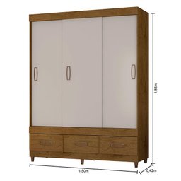 Guarda Roupa Casal 20033 Freijó Baunilha Flex – Araplac - 4 Guarda Roupa Casal 20033 Freijó Baunilha Flex – Araplac - 4