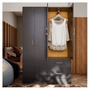 Ver imagem 4 de Guarda Roupa Casal 4 Portas 2 Gavetas 90cm Panama Preto