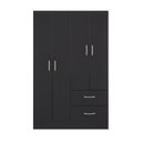 Ver imagem 2 de Guarda Roupa Casal 4 Portas 2 Gavetas 90cm Panama Preto