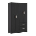 Ver imagem 6 de Guarda Roupa Casal 4 Portas 2 Gavetas 90cm Panama Preto