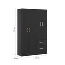Ver imagem 3 de Guarda Roupa Casal 4 Portas 2 Gavetas 90cm Panama Preto