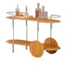 Carrinho Bar Órbita em Madeira Maciça Mel Estrutura em Metal Champagne - 2