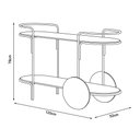 Ver imagem 3 de Carrinho Bar Órbita em Madeira Maciça Mel Estrutura em Metal Champagne