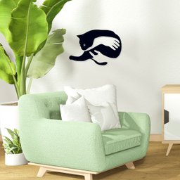 Quadro Decorativo Aplique Parede Gato Preto Felino Mdf 3mm - 2