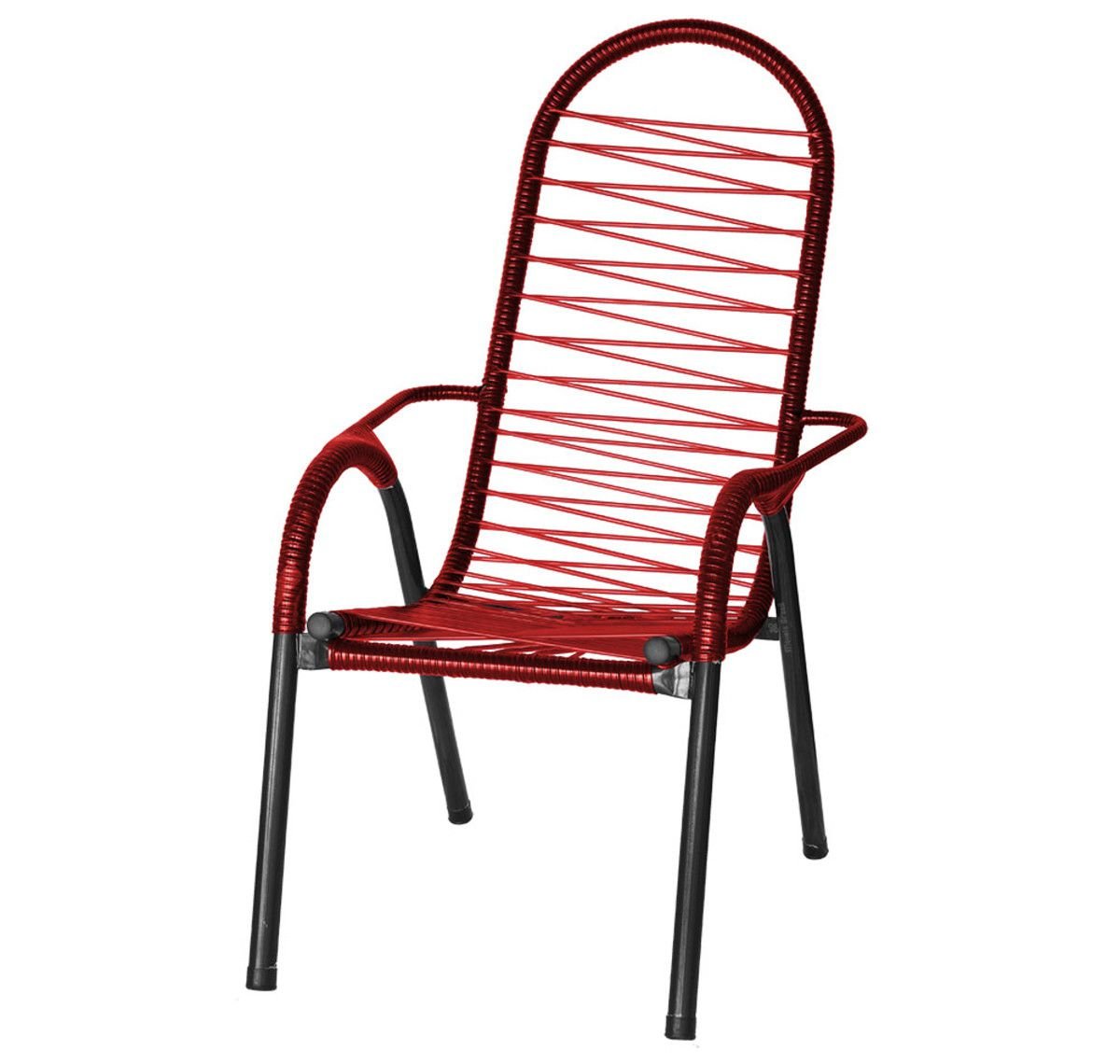 Cadeira de Area Fio Silicone Tito Vermelha