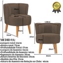 Ver imagem 3 de Cadeira Moderna Estofada para Recepção Clinica Tecido Veludo Macia Pés de Madeira Resistente