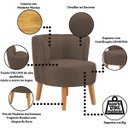 Ver imagem 4 de Cadeira Moderna Estofada para Recepção Clinica Tecido Veludo Macia Pés de Madeira Resistente