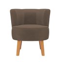 Ver imagem 6 de Cadeira Moderna Estofada para Recepção Clinica Tecido Veludo Macia Pés de Madeira Resistente