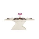 Ver imagem 2 de Mesa Zafira - Tampo de Madeira Chanfrado 2,5cm com Canto Arredondado e com Vidro 200x10cm