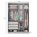 Ver imagem 4 de Modulado Closet Completo 9 Portas 6 Gavetas - Rizon-Branco - Móveis Novo Horizonte