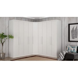 Modulado Closet Completo 9 Portas 6 Gavetas - Rizon-Branco - Móveis Novo Horizonte