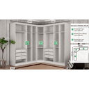Ver imagem 3 de Modulado Closet Completo 9 Portas 6 Gavetas - Rizon-Branco - Móveis Novo Horizonte
