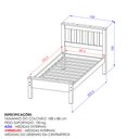 Ver imagem 4 de Cama de Solteiro Madeira Maciça para Colchão 188 X 88cm Multimóveis Cr35241