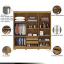 Ver imagem 3 de Guarda Roupa Casal Doral 6 Portas de Bater 2 com Espelhos 2 Gavetas Nature/chumbo G98 - Gran Belo