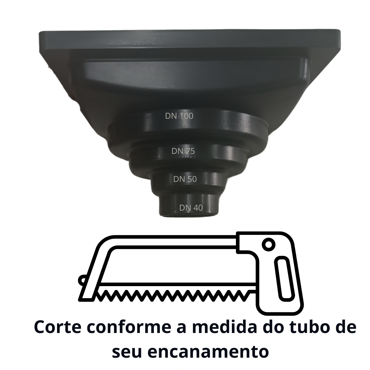Ralo Anti Odor Inox 304 Modelo 15x15 Bolinha Tela e Coletor Preto Saída Adapt de 40mm até 100mm - 7