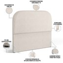 Ver imagem 4 de Cabeceira Cama Box Casal 140cm Orgânica Lanna W01 Linho Cru - Lyam Decor