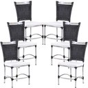 Ver imagem 1 de 6 Cadeiras Jk Fibra Sintética e Assento Impermeável - Trama Preto