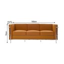 Ver imagem 4 de Sofá Le Corbusier 3 Lugares Couro Sintético Linha Premium Decorativo Sala Recepção Luxo - Caramelo