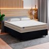 Cama Box Baú Casal Suede + Colchão Lis Molas Ensacadas Plumatex 138cm Cor:preto - 2
