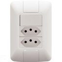 Ver imagem 1 de Conjunto 4x2 com 1 Interruptor Simples 6 a 250 V e 2 Tomadas 2p+t 20 a 250 V Aria Branco
