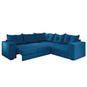 Ver imagem 2 de Sofá de Canto Retrátil 5 Lugares Veludo New Qatar Azul Selmer