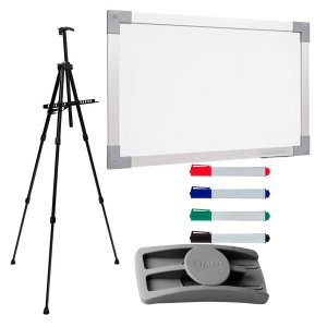 Quadro Branco 90x60 com Tripé Acompanha Apagador e 4 Canetas