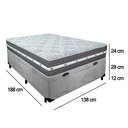 Ver imagem 4 de Cama Box Baú Casal Suede + Colchão Anjos Black Graphite Molas Ensacadas 138x188x64cm Cinza