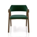 Ver imagem 4 de Cadeira Sala de Jantar e Jogos Carteados Madeira Maciça Poker Veludo Verde/nogueira G42 - Gran Belo