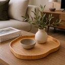 Ver imagem 6 de Bandeja Decorativa Orgânica em Madeira Natural Cinamomo 45x29cm
