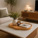 Ver imagem 5 de Bandeja Decorativa Orgânica em Madeira Natural Cinamomo 45x29cm