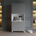 Ver imagem 6 de Armário Alto Estante para Escritório com 4 Portas e Prateleiras 80 x 45 x 160 cm F5 Office