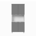 Ver imagem 2 de Armário Alto Estante para Escritório com 4 Portas e Prateleiras 80 x 45 x 160 cm F5 Office