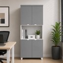 Ver imagem 1 de Armário Alto Estante para Escritório com 4 Portas e Prateleiras 80 x 45 x 160 cm F5 Office