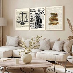 Kit 3 Quadro Decorativo Advocacia Escritório Justiça Placa 28x20cm - 2