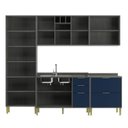 Ver imagem 4 de Cozinha Compacta Modulada 10 Portas 5 Gavetas Domus Espresso Móveis Azul/Silver/Royal