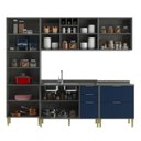 Ver imagem 3 de Cozinha Compacta Modulada 10 Portas 5 Gavetas Domus Espresso Móveis Azul/Silver/Royal