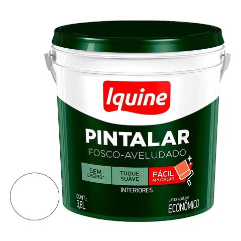 Tinta Pintalar Acrílica Fosca Branco Neve 3,6L Iquine
