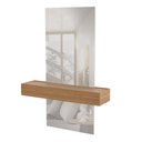 Ver imagem 1 de Espelho Decorativo com Bancada Suspensa Faces D01 Freijó/Off White - Mpozenato